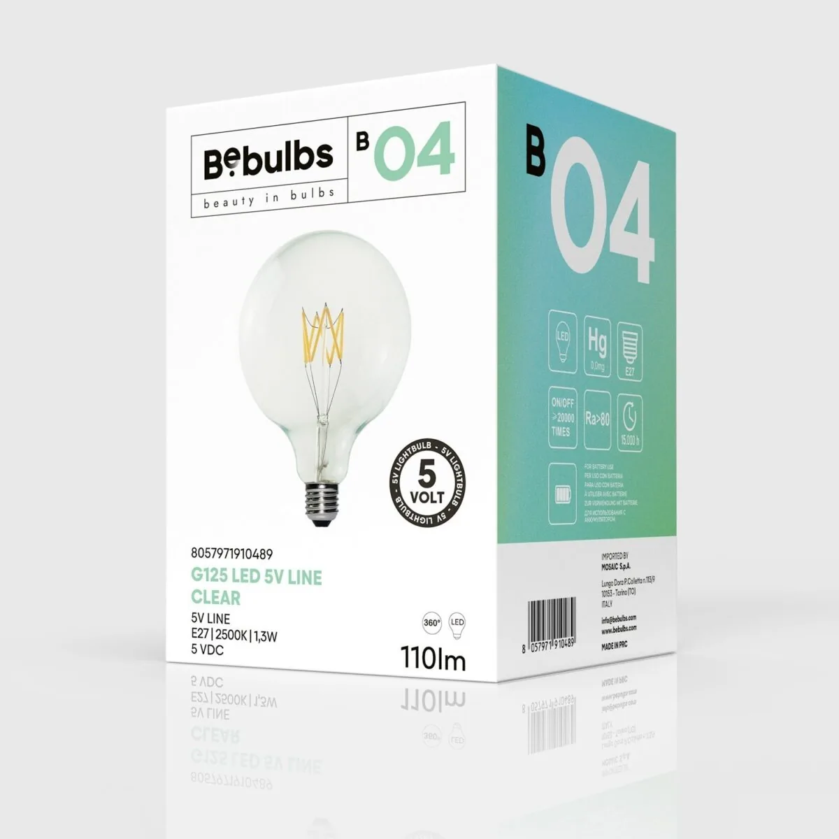 5V Lyspære Globe G125,  Dimbar, 1,3W, E27, 2500K - Bilde 5