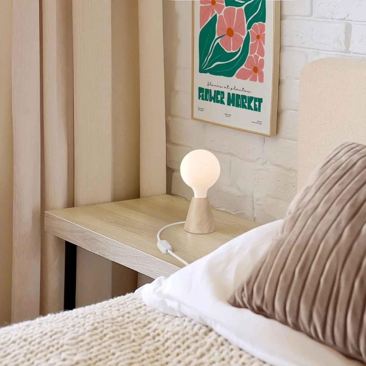 Bordlampe Base av Tre (Or) - Bilde 4