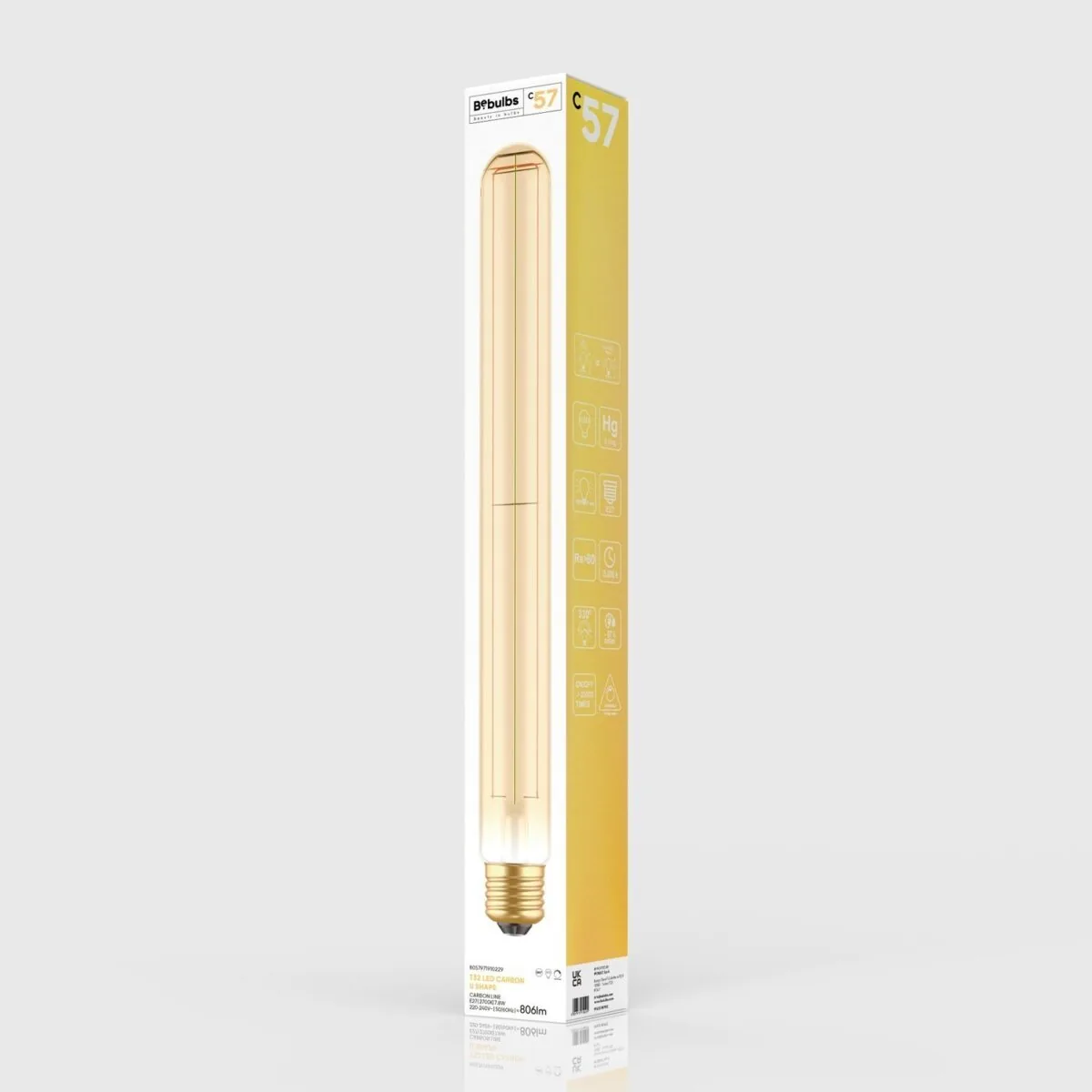 Tubular - Rørformet 300mm Lyspære, E27, LED, Dim, 2700K, 7W - Bilde 4