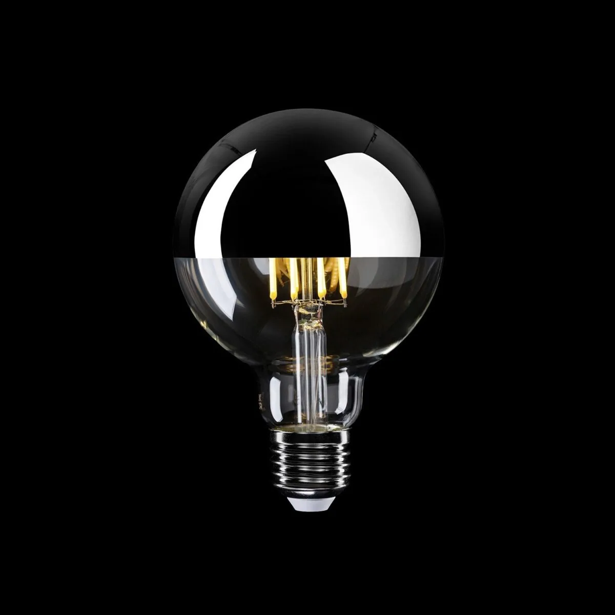 Sølv – Toppforspeilet Globe Lyspære G95, LED, Dim, 7W, 2700K - Bilde 2