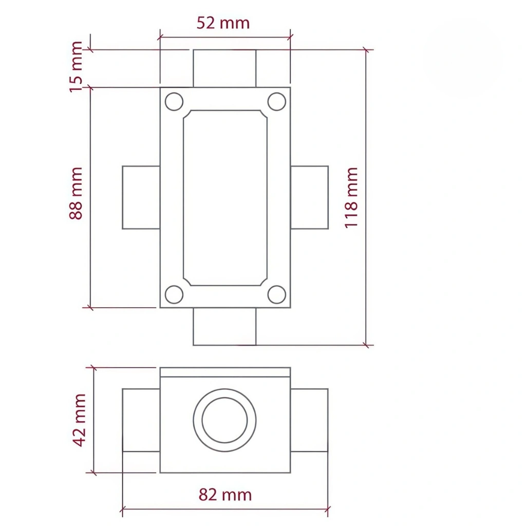 Koblingsboks 4-vei Aluminium Industriell M20 - Bilde 3