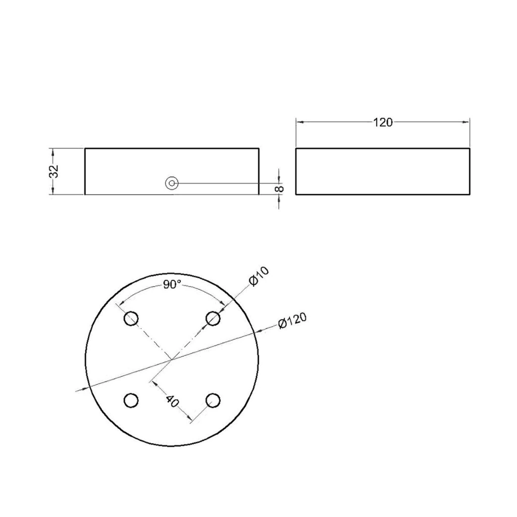 Lampekopp i Tre – 2 til 4 Hull, Ø120mm - Bilde 6