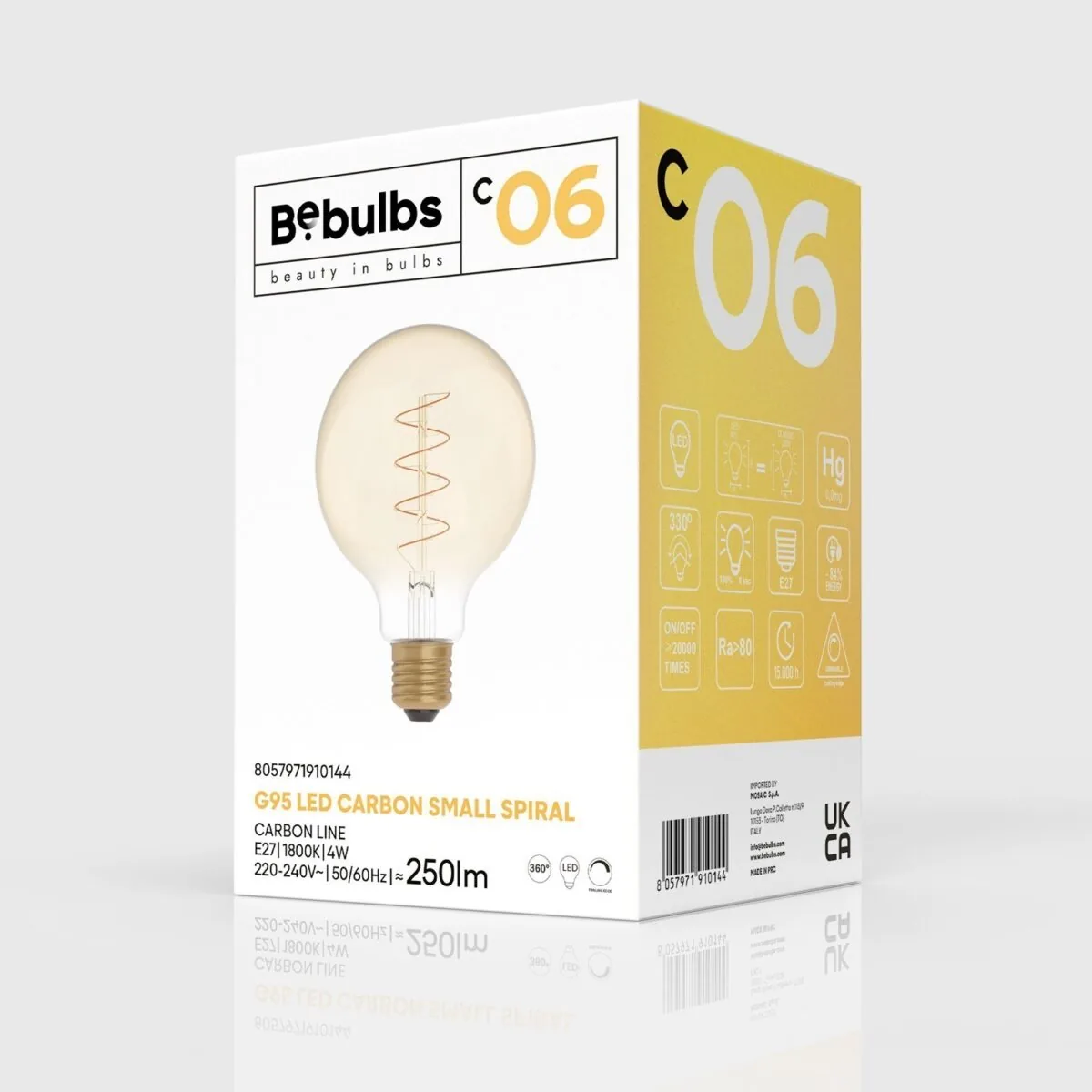 E27 Carbon Globe G95 – 4W 250Lm 1800K RA>80 Dimbar - Bilde 4