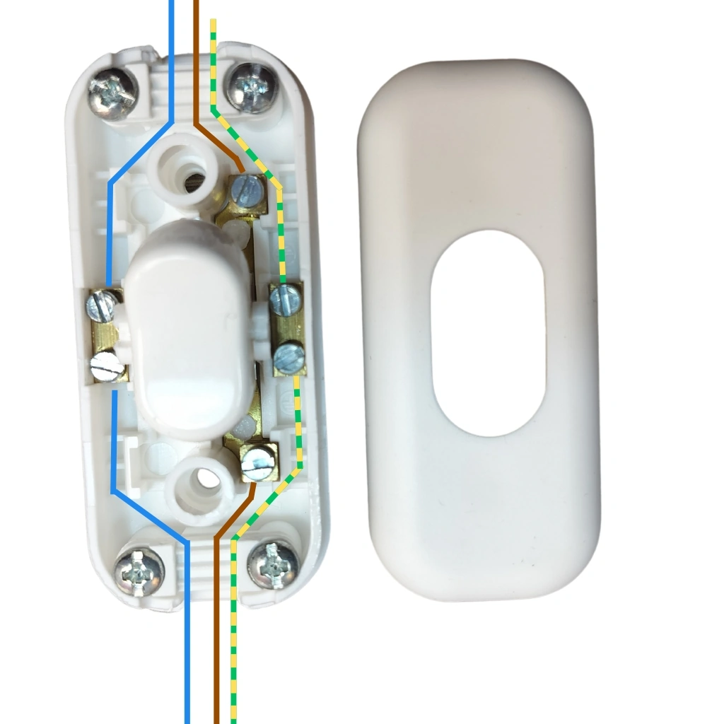 En-polt lysbryter ledning Transparent – Med jordterminal - Bilde 3