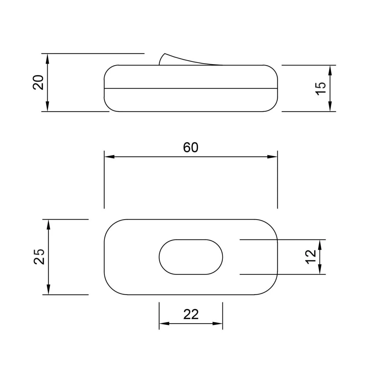 En-polt lysbryter ledning Transparent – Med jordterminal - Bilde 4