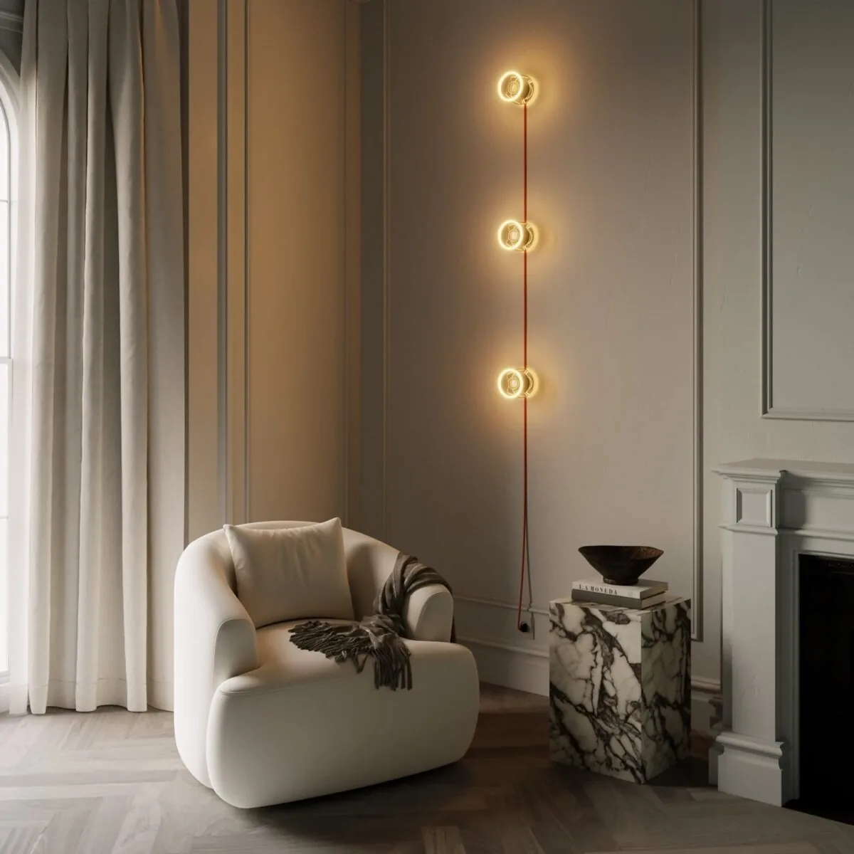 3 X Ghost Vegglampe med plugg - Bilde 6