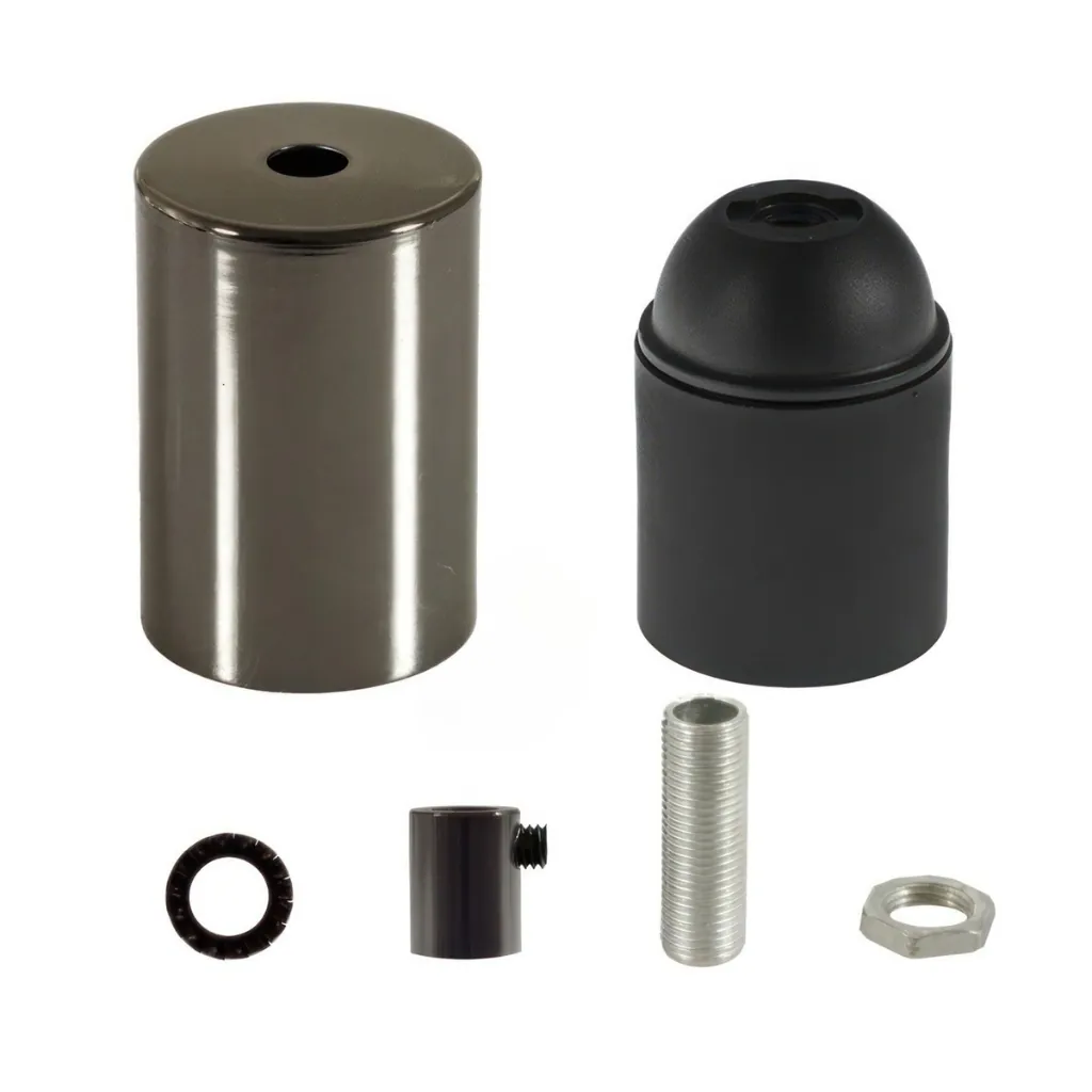 Lampesokkel E27 Sokkel – Sort Chrome - Bilde 3