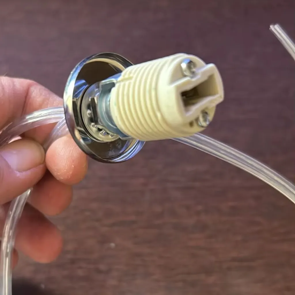 G9 Sokkel med 1m transparent kabel og lampeskjermholder - Bilde 2