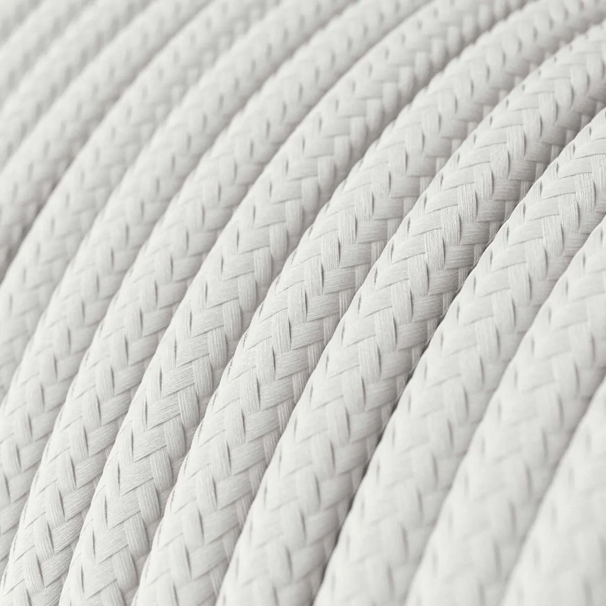 Hvit lampeledning – rund stoffledning u/jord - Bilde 2