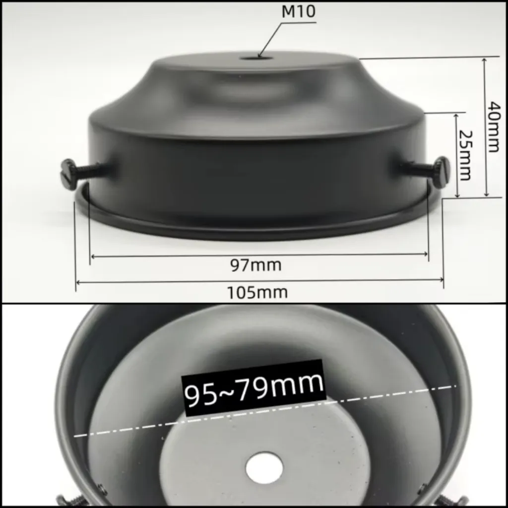 Lampeskjermholder M10 Ø105 | 79-95mm | Svart Skomaker - Bilde 5