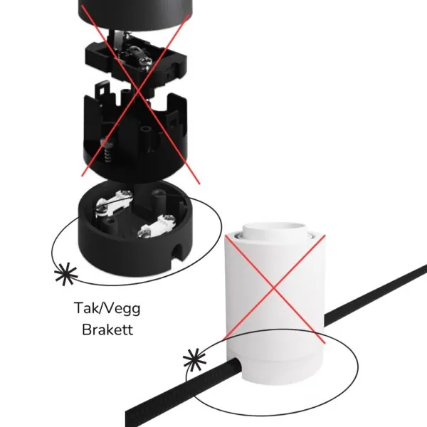 Brakett for E27 – IP44 Tak/Veggsokkel