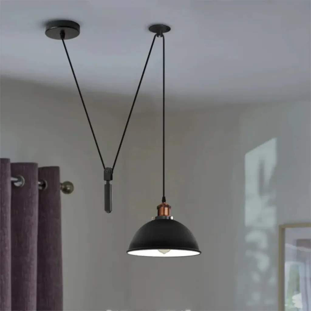 Vektlodd med Trinse - Sort Metall, For ned-senk lampe - Bilde 4